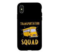 Custodia per iPhone X/XS Scuolabus divertente della squadra dei trasporti