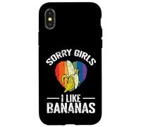 Custodia per iPhone X/XS Scusate Ragazze Mi Piacciono le Banane