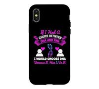 Custodia per iPhone X/XS se avessi una scelta tra DNA e RNA Funny Biology Pun