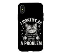 Custodia per iPhone X/XS Segnaletica divertente "I Identify As A Problem Bad Cat"