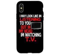 Custodia per iPhone X/XS Sembra che ti stia ascoltando guardando l'umorismo della TV