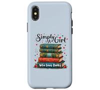 Custodia per iPhone X/XS Semplicemente una ragazza che ama i libri illustrazione