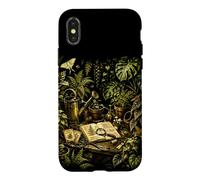 Custodia per iPhone X/XS Serra vintage botanica panchina da vaso, design naturale