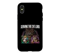 Custodia per iPhone X/XS Serving The Cat Lord Funny Feline Royal Master Design