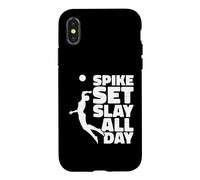 Custodia per iPhone X/XS Servire, Spike, Slay: Scatena il tuo maestro di pallavolo interiore