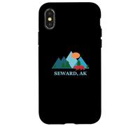 Custodia per iPhone X/XS Seward Alaska AK Vacation Vintage Logo