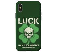 Custodia per iPhone X/XS Shamrock Skull Luck è per gli eretici il giorno di San Patrizio