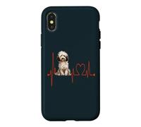 Custodia per iPhone X/XS Sheepadoodle Dog Heartbeat ECG I miei cani sono il mio cardio