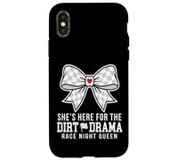 Custodia per iPhone X/XS She's Here For The Dirt Drama Race Night Queen