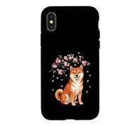 Custodia per iPhone X/XS Shiba Inu Cherry Blossom - Cane Giapponese Papà Cane Mamma