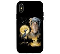 Custodia per iPhone X/XS Shoebill Cicogna Ululando alla Luna Strano Meme Divertente Anni '90 Uccello