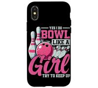 Custodia per iPhone X/XS Sì, faccio Bowl come una ragazza Cerco di tenere il passo