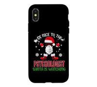 Custodia per iPhone X/XS Sii gentile con lo psicologo che Babbo Natale sta guardando