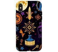 Custodia per iPhone X/XS Simboli di luna mistica celeste disegno astratto