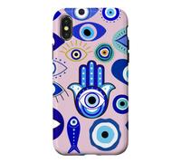 Custodia per iPhone X/XS Simboli mistici del malocchio grafico - Boho Nazar Celestial Art