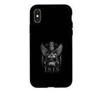 Custodia per iPhone X/XS Simbolo Iside Dea egizia Ali Lotus Ankh
