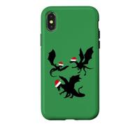 Custodia per iPhone X/XS Simpatici draghi natalizi