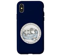 Custodia per iPhone X/XS Simpatico cane divertente con cuccia per cani + fodera durante il sonno