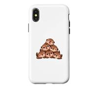 Custodia per iPhone X/XS Simpatico design a fumetti con lontra amici