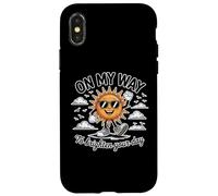 Custodia per iPhone X/XS Simpatico motivo floreale retrò Sunshine sulla mia strada per illuminare la tua giornata