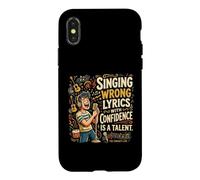 Custodia per iPhone X/XS Singing Wrong Lyrics With Confidence Karaoke Party Singer