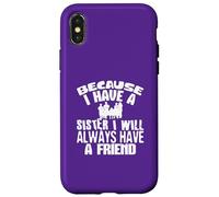 Custodia per iPhone X/XS Sister Bond Family Love Quote Friend