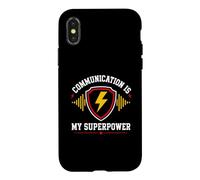 Custodia per iPhone X/XS Skills Teamwork Quote Communication Is My Superpower