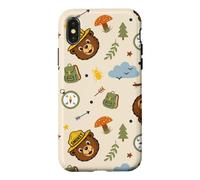 Custodia per iPhone X/XS Smokey Bear Cute Outdoor Hiking Pattern