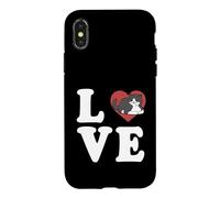 Custodia per iPhone X/XS Smoking Cat Love Spelled Out With Heart Graphic