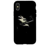 Custodia per iPhone X/XS Smoky Jazz Man Minimal Face Portrait Estetica