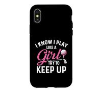 Custodia per iPhone X/XS So che gioco come una ragazza cerca di tenere il passo - Golf Lover Golfer