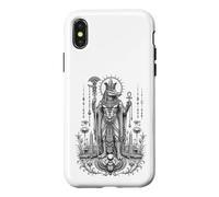 Custodia per iPhone X/XS Sobek Crocodile Dio Antico Egitto Monocromatico Art