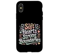 Custodia per iPhone X/XS Soft Hearts Strong Boundaries Forza emotiva |-