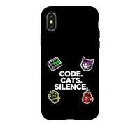 Custodia per iPhone X/XS Software Engineer Introvert Code Cats Silence