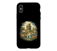 Custodia per iPhone X/XS Solarpunk Energia eolica Eco Future Nature Tech Design