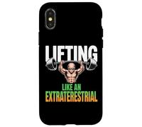 Custodia per iPhone X/XS Sollevamento Come Un Sollevamento Pesi Divertente Extraterrestre