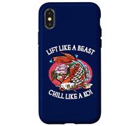 Custodia per iPhone X/XS Sollevare come una bestia Chill Like A Koi, divertente sollevamento pesi