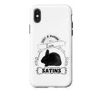 Custodia per iPhone X/XS Solo un essere umano che ama l'atmosfera di stile retrò dei conigli in raso