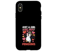 Custodia per iPhone X/XS Solo una ragazza che ama i pinguini Carino amante dei pinguini