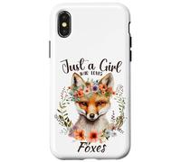Custodia per iPhone X/XS Solo una ragazza che ama volpi e fiori per ragazze amanti della volpe