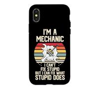 Custodia per iPhone X/XS Sono un Meccanico Non Posso Riparare la Stupidità