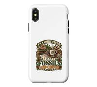 Custodia per iPhone X/XS Sono una persona semplice Mi piacciono i fossili e il caffè Fossili divertenti