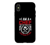 Custodia per iPhone X/XS Sono uno chef che non mi fermo quando sono stanco mi fermo quando ho finito