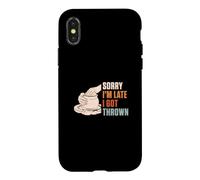 Custodia per iPhone X/XS Sorry I'm Late I Got Thrown - Ventaglio divertente per lanciare la ruota