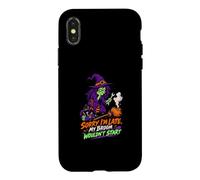 Custodia per iPhone X/XS Sorry Im Late My Broom Wouldnt Start Strega Halloween