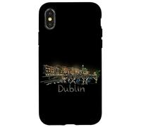 Custodia per iPhone X/XS Souvenir da viaggio con la notte di Dublino, idea regalo panoramica della città