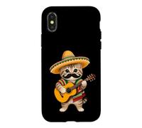 Custodia per iPhone X/XS Souvenir da viaggio con musicista di strada, gatto messicano Cinco De Mayo