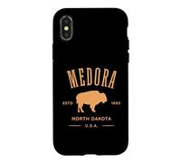 Custodia per iPhone X/XS Souvenir decorato con bisonte, modello Medora, North Dakota, 1886