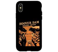 Custodia per iPhone X/XS Souvenir simbolo del canyon retrò della diga di Hoover, Arizona, Nevada
