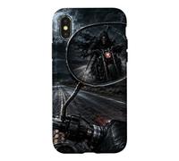 Custodia per iPhone X/XS Specchietto retrovisore per motociclista Grim Reaper Horror